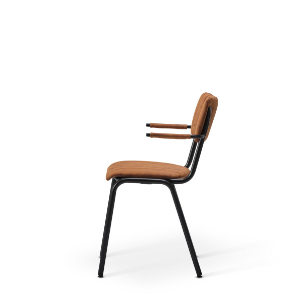 Bourbon Vintage Style Suede Chair With Arms